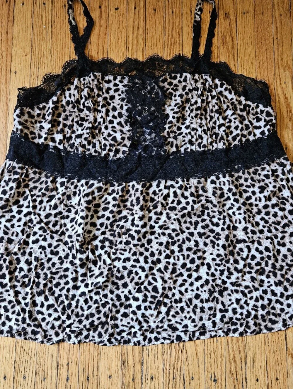 Torrid Leopard Print Lace Trim Babydoll Cami Top Size 0 Large
